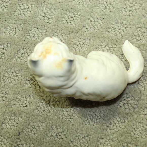 Vintage 3.5" x 4" Persian Cat Kitten White Ceramic Figure 1970s Home Décor Japan - Picture 5 of 7